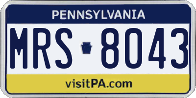 PA license plate MRS8043