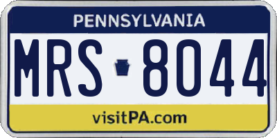 PA license plate MRS8044