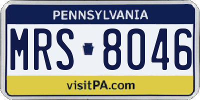 PA license plate MRS8046