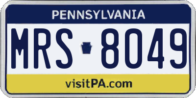 PA license plate MRS8049