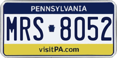 PA license plate MRS8052