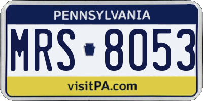 PA license plate MRS8053