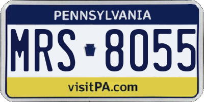 PA license plate MRS8055