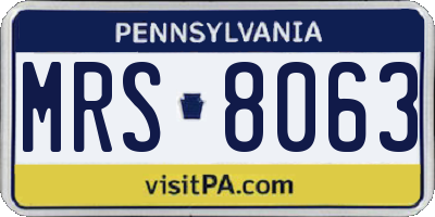 PA license plate MRS8063