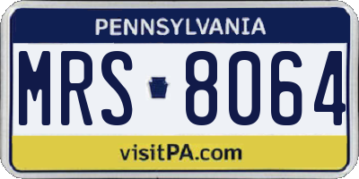 PA license plate MRS8064