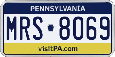 PA license plate MRS8069
