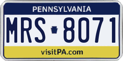 PA license plate MRS8071