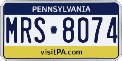 PA license plate MRS8074