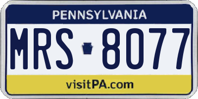 PA license plate MRS8077