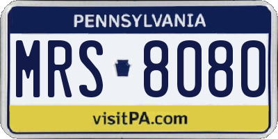 PA license plate MRS8080