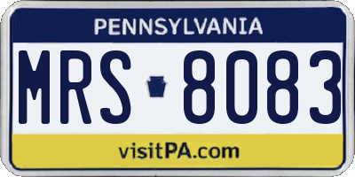 PA license plate MRS8083