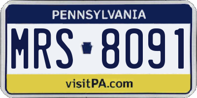 PA license plate MRS8091