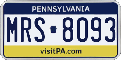 PA license plate MRS8093