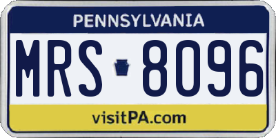 PA license plate MRS8096