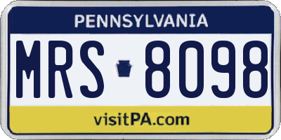 PA license plate MRS8098