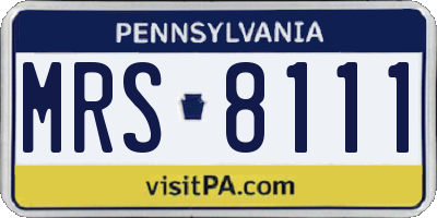 PA license plate MRS8111