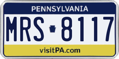 PA license plate MRS8117