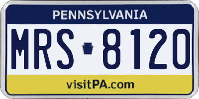 PA license plate MRS8120