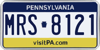 PA license plate MRS8121