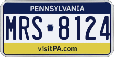 PA license plate MRS8124