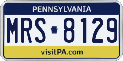 PA license plate MRS8129