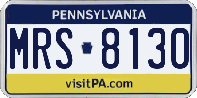 PA license plate MRS8130