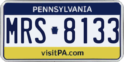 PA license plate MRS8133