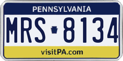 PA license plate MRS8134