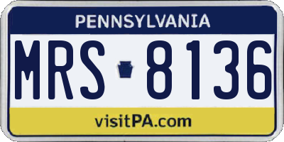 PA license plate MRS8136