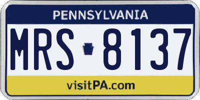 PA license plate MRS8137