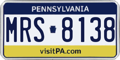 PA license plate MRS8138
