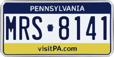 PA license plate MRS8141