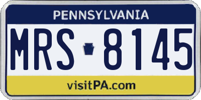 PA license plate MRS8145