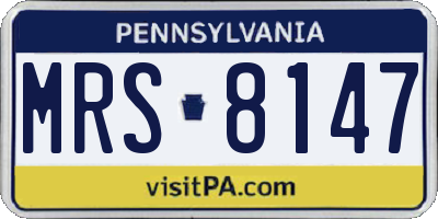 PA license plate MRS8147