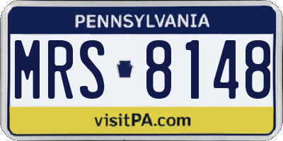 PA license plate MRS8148