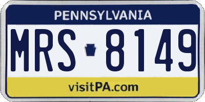 PA license plate MRS8149