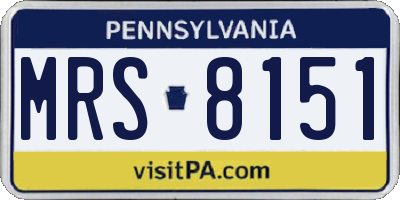PA license plate MRS8151