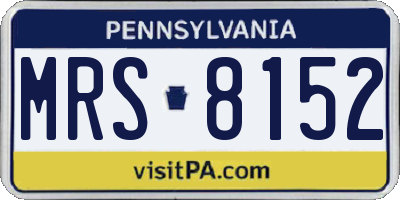 PA license plate MRS8152