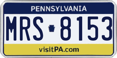 PA license plate MRS8153