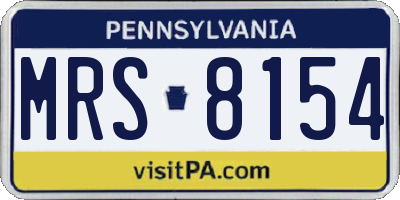 PA license plate MRS8154