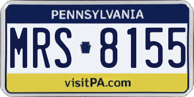 PA license plate MRS8155