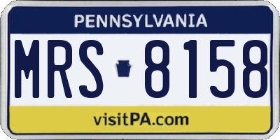 PA license plate MRS8158