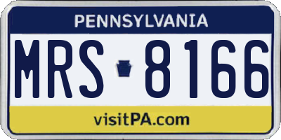 PA license plate MRS8166