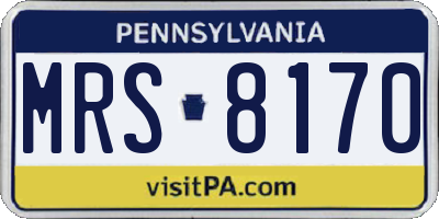 PA license plate MRS8170