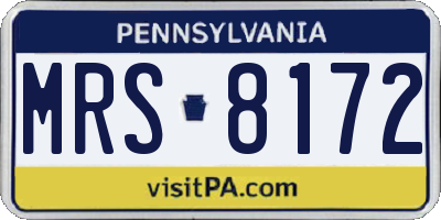 PA license plate MRS8172