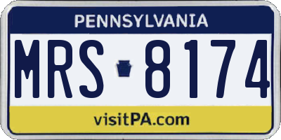 PA license plate MRS8174