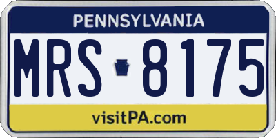PA license plate MRS8175