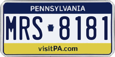 PA license plate MRS8181