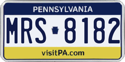 PA license plate MRS8182