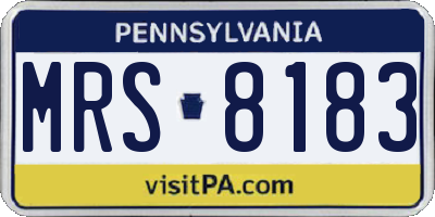 PA license plate MRS8183